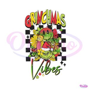 retro-grinchmas-vibes-floral-santa-claus-png-download