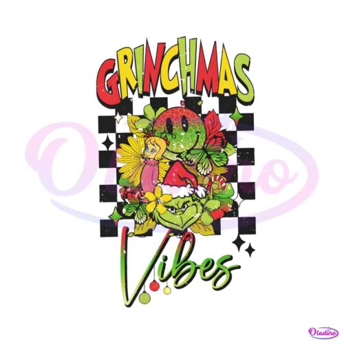 retro-grinchmas-vibes-floral-santa-claus-png-download