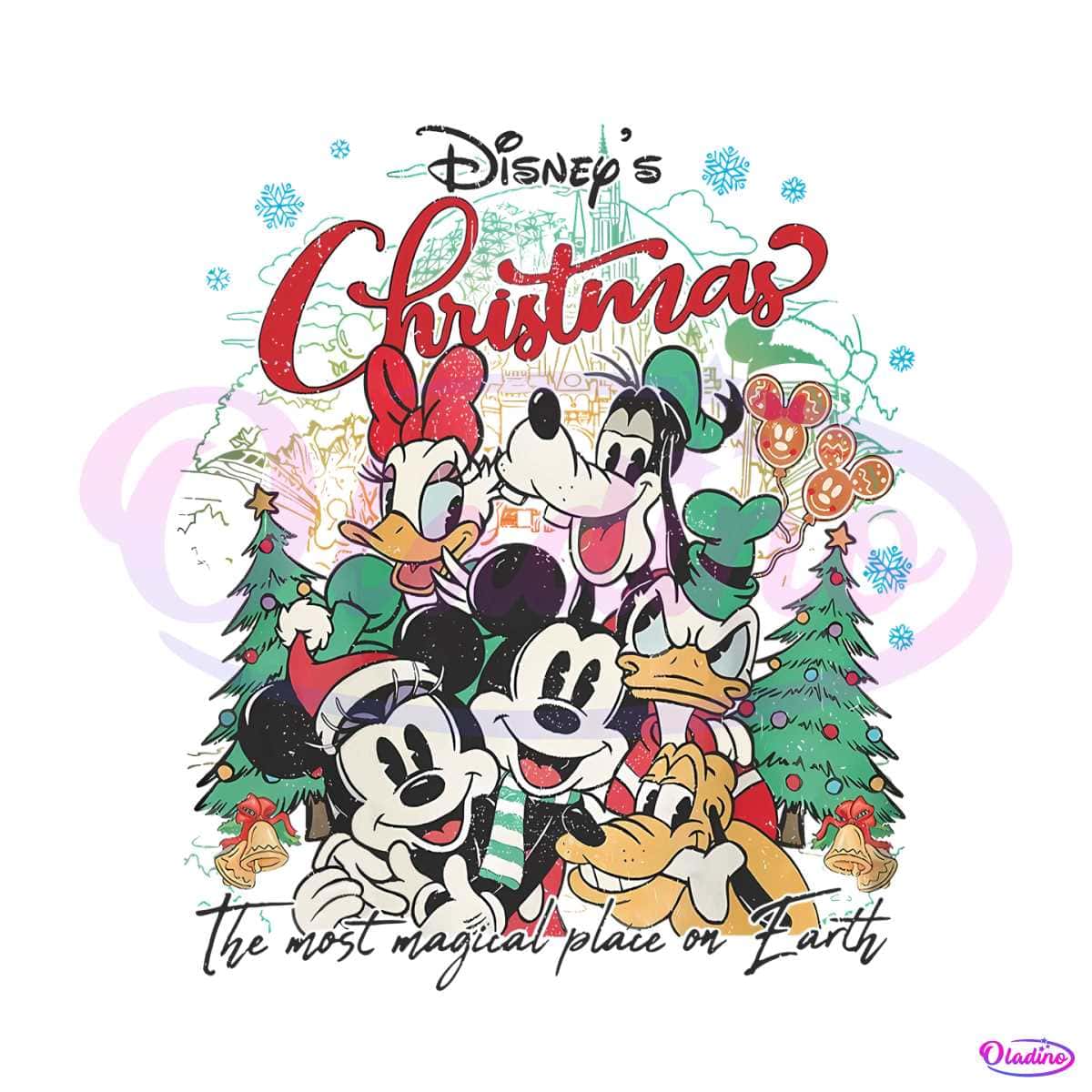 Vintage Mickey And Friend Magical Place On Earth PNG File - Oladino