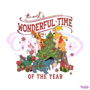 retro-winnie-the-pooh-wonderful-time-of-the-year-svg-file