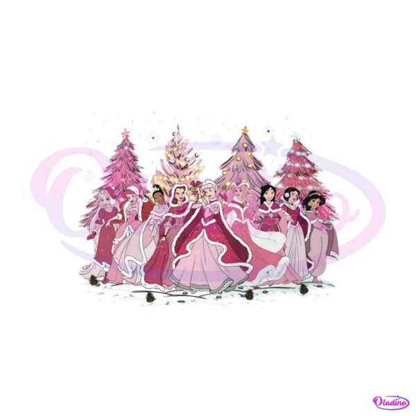 vintage-disney-princess-pink-christmas-tree-png-download