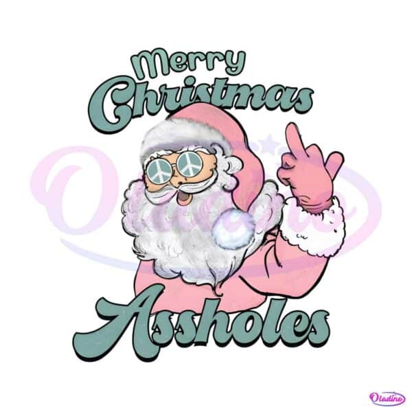 retro-merry-christmas-santa-baby-assholes-png-download