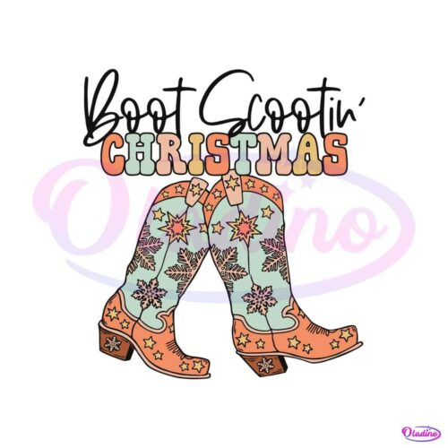 retro-vintage-western-boot-scootin-christmas-svg-file