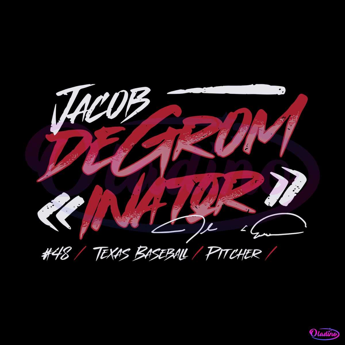 Texas Rangers Jacob deGrom Signature SVG Graphic Design Files in