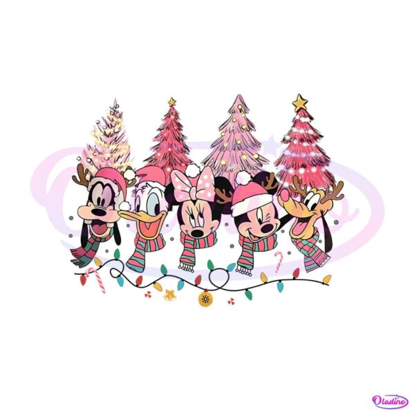 retro-vintage-mickey-and-friend-pink-christmas-png-file