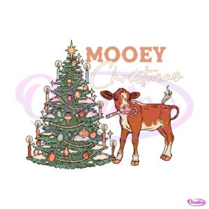 mooey-christmas-western-cow-svg-graphic-design-file