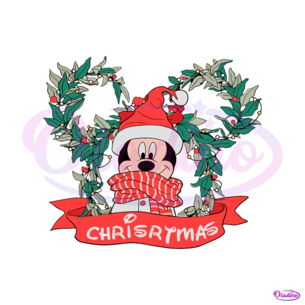 retro-mickkey-christmas-wreath-svg-cutiing-digital-file