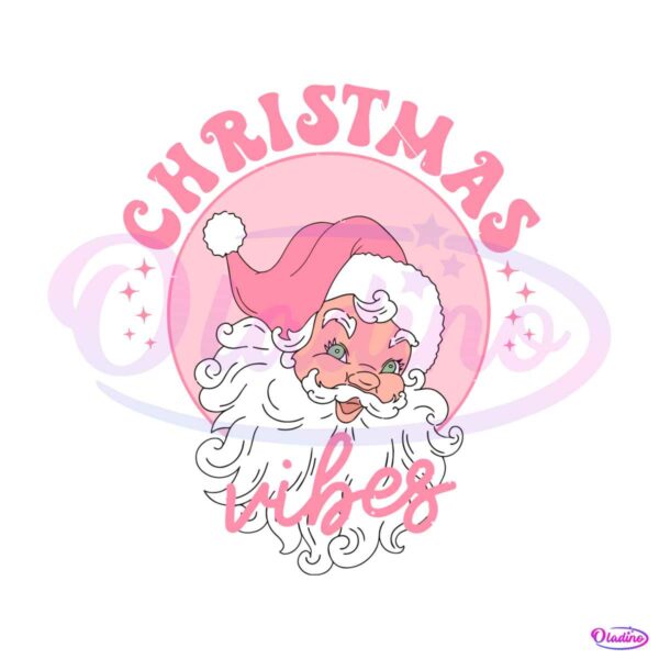 retro-pink-christmas-vibes-santa-claus-svg-for-cricut-files