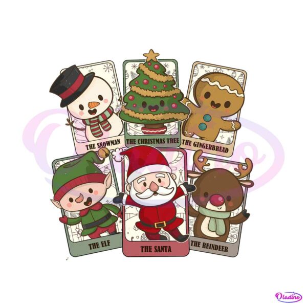 retro-tarot-card-christmas-characters-png-download
