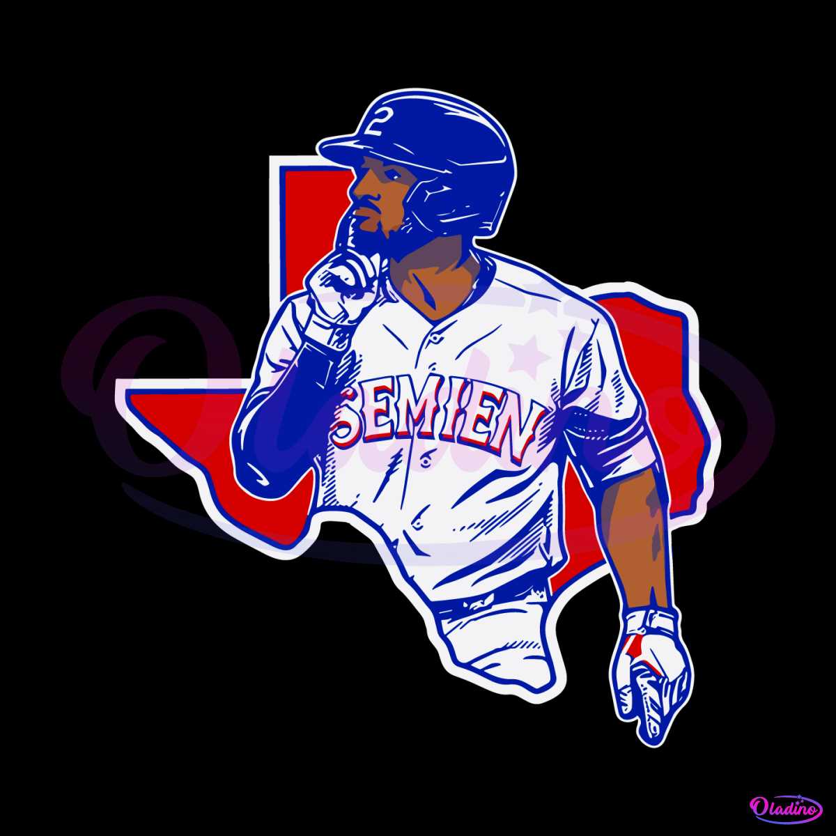 Marcus Semien Texas Map Baseball Player SVG Cricut Files