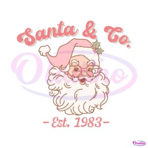 retro-cute-pink-santa-and-co-est-1983-svg-cutting-file