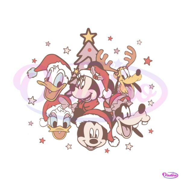 vintage-mickey-and-friends-christmas-svg-download