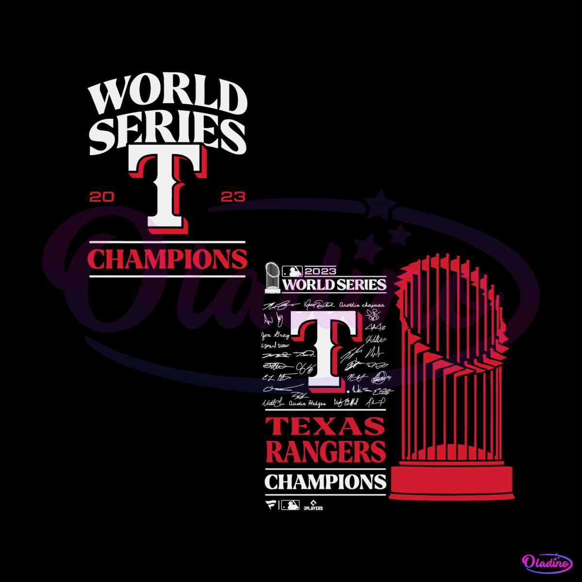 Texas Rangers World Series Champions Signature Roster SVG