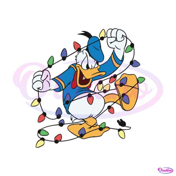 duck-with-christmas-light-funny-donald-duck-svg