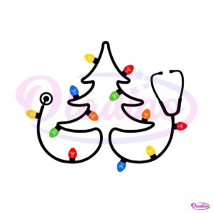 stethoscope-christmas-tree-with-lights-svg-for-cricut-files