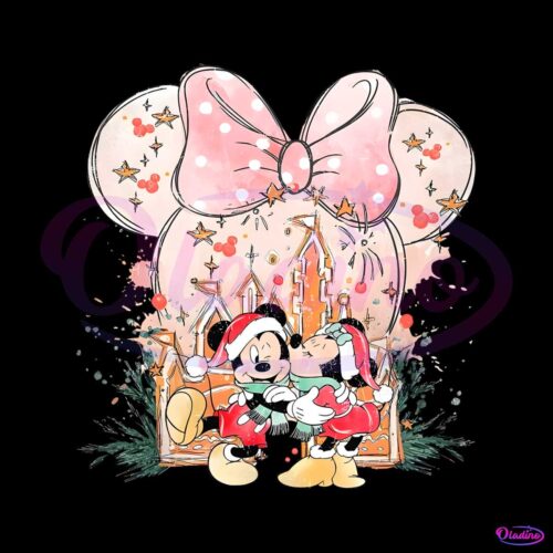 vintage-mickey-minnie-christmas-castle-png-download