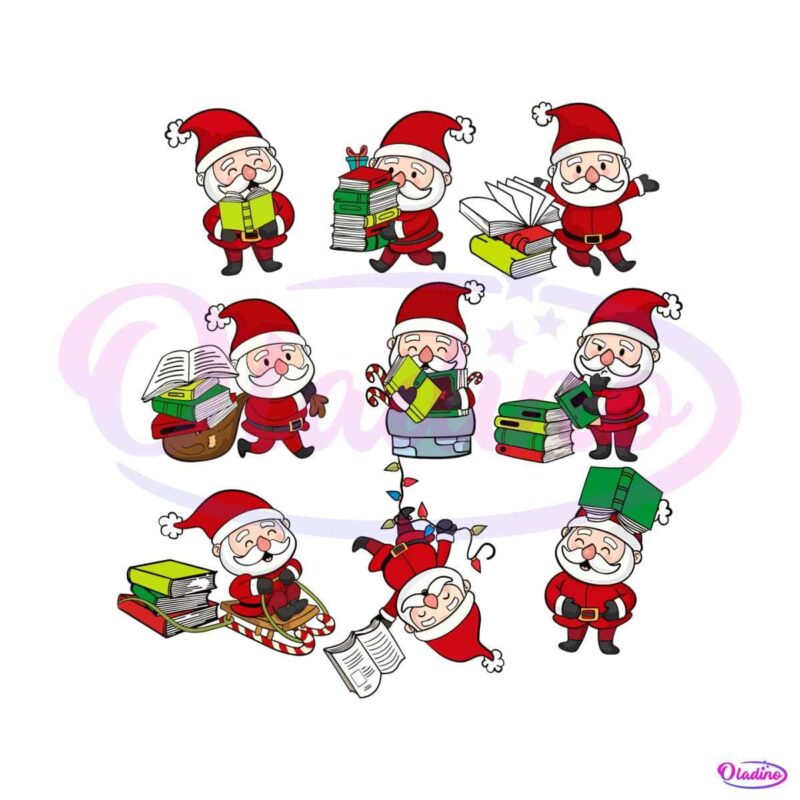 funny-santa-claus-reading-books-svg-graphic-design-file