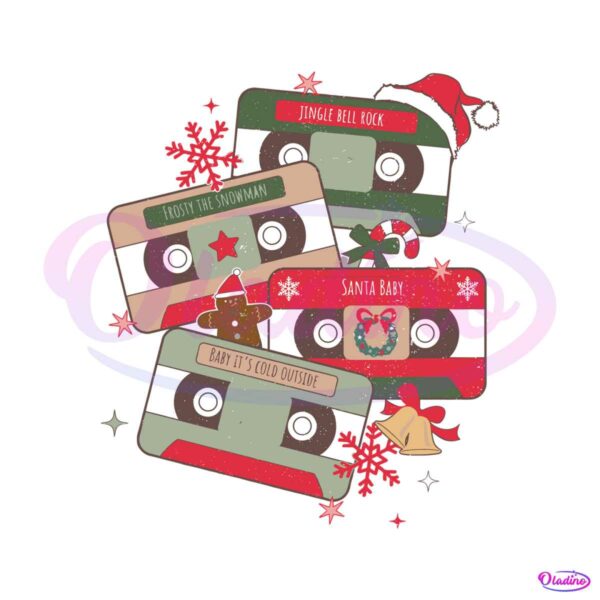 vintage-christmas-music-cassette-tapes-svg-cricut-files
