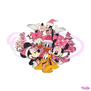 pink-disney-christmas-tree-mickey-and-friends-png-download