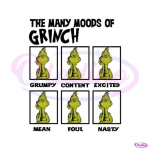 the-many-moods-of-grinch-svg-cutting-digital-file