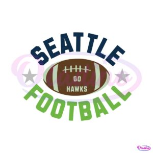 Vintage Seattle Football Go Hawks SVG Graphic Design File