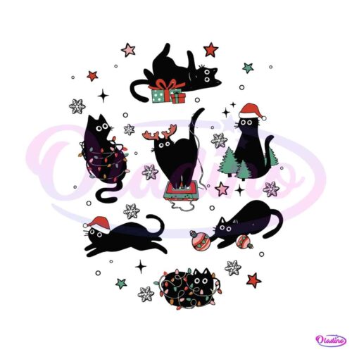 retro-christmas-black-cat-santa-hat-svg-graphic-design-file