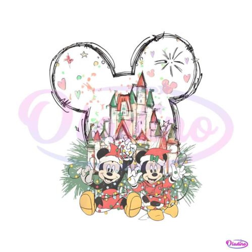 christmas-mickey-minnie-castle-png-sublimation-download