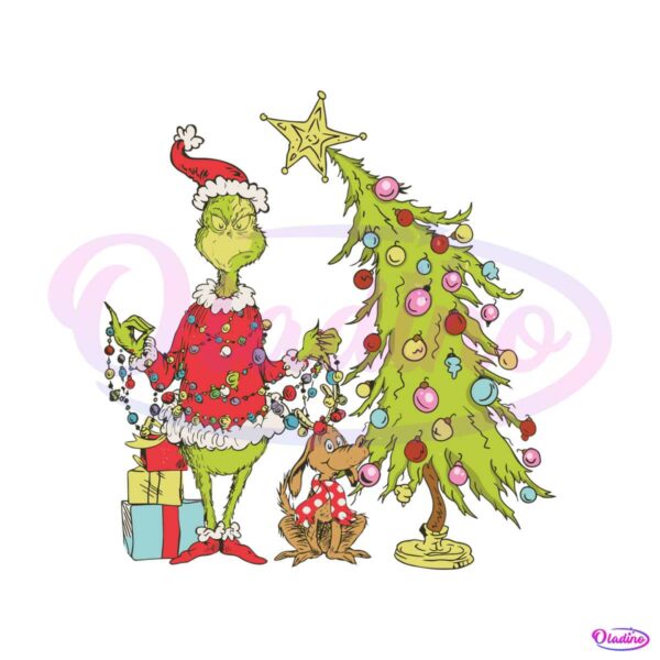 Retro Grinch Christmas Tree SVG Graphic Design File