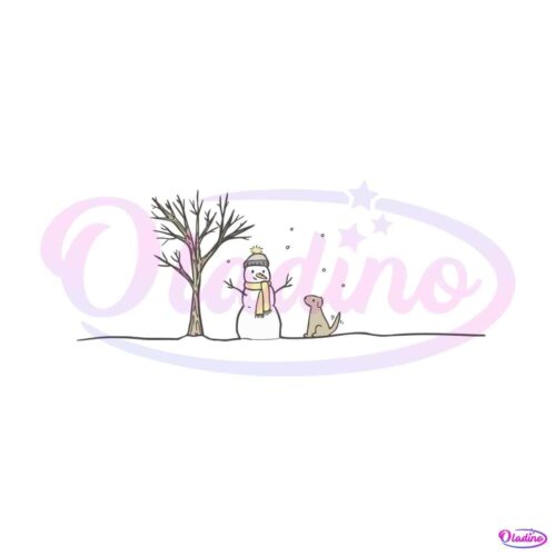 vintage-christmas-snowman-and-dog-svg-digital-file