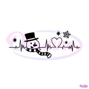 retro-christmas-heartbeat-snowman-svg-digital-cricut-file