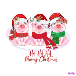 ho-ho-ho-merry-christmas-pig-santa-hat-png-download