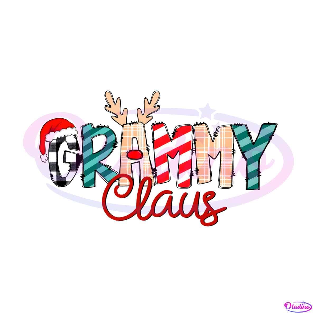 Vintage Grammy Claus Merry Christmas Png Download