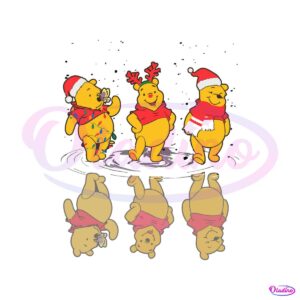 Cute Santa Winnie the Pooh Dancing Christmas SVG File