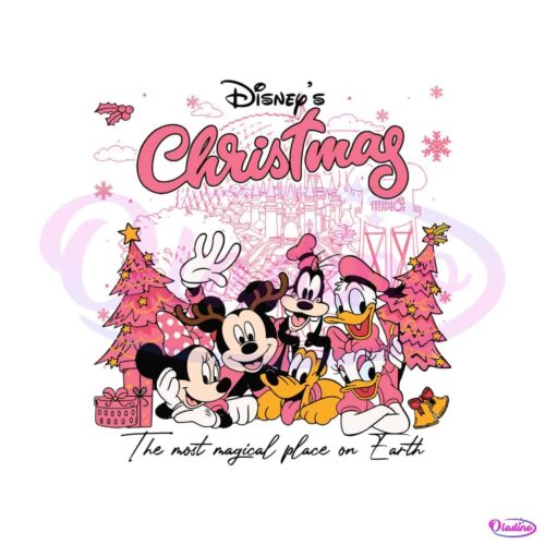 retro-disney-pink-christmas-magical-place-on-earth-svg-file