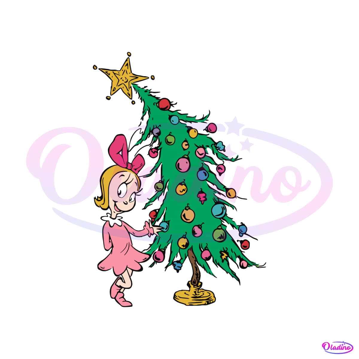 Cute Cindy Lou Who Christmas Tree SVG Digital File