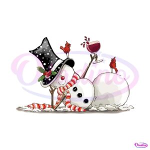 funny-christmas-snowman-with-wine-png-download