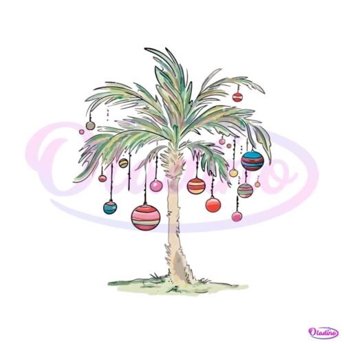 vintage-christmas-palm-tree-holiday-vacation-png-download