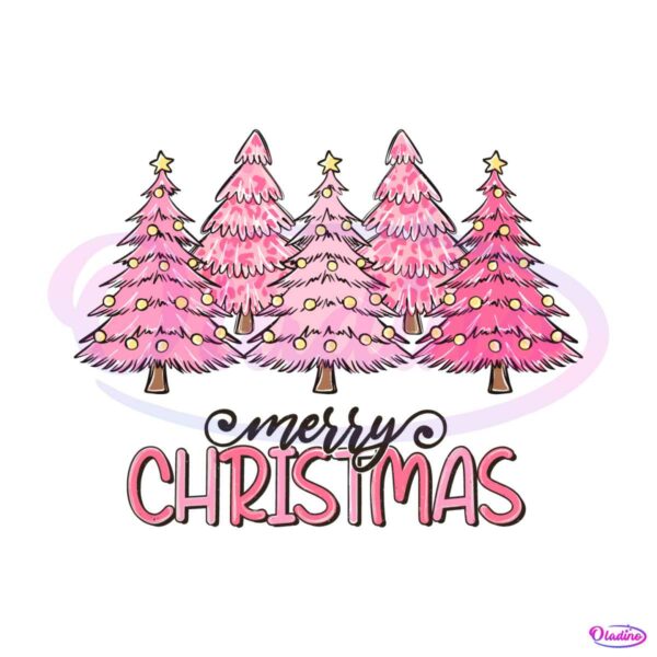 retro-pink-tree-merry-christmas-svg-graphic-design-file