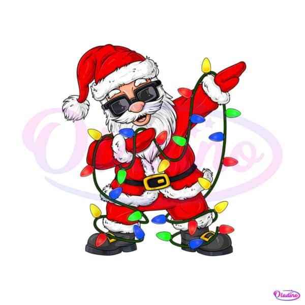 funny-santa-claus-with-christmas-lights-png-download