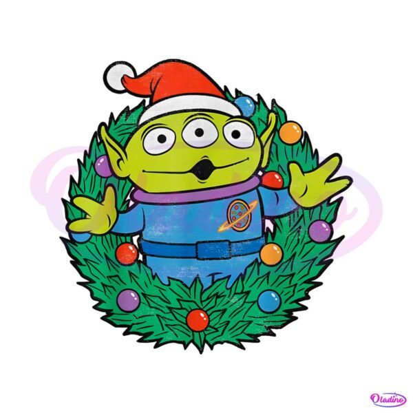 cute-toy-story-alien-christmas-wreath-png-download-file