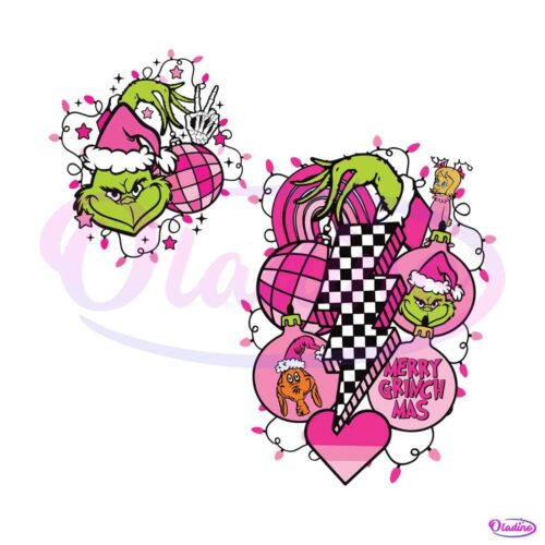 retro-pink-grinchmas-lightning-bolt-svg-for-cricut-files