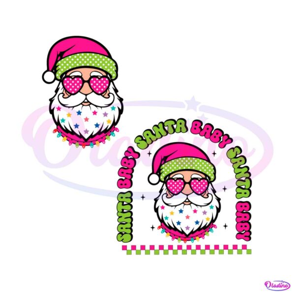 funny-santa-baby-pink-glasses-svg
