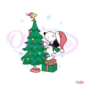 cute-snoopy-woodstock-xmas-tree-svg