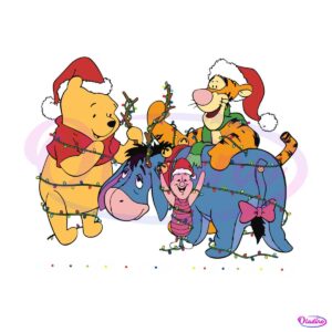 Winnie The Pooh Friends Christmas Lights SVG