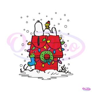 snoopy-woodstock-xmas-house-svg