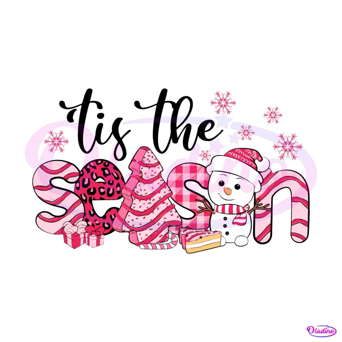 pink-tis-the-season-snowman-png