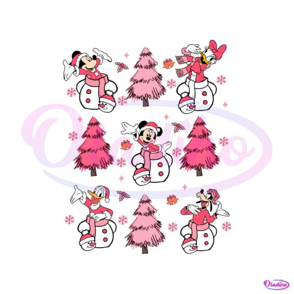 disney-friends-christmas-pink-tree-svg