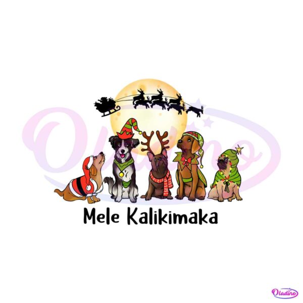 Mele Kalikimaka Dog Christmas PNG