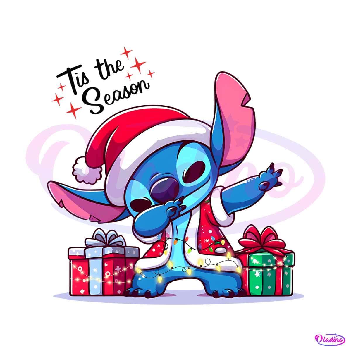 Tis The Season Stitch Santa Hat PNG