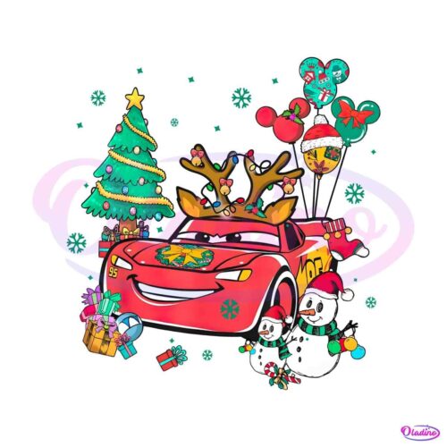 retro-pixar-cars-lightning-mcqueen-christmas-png